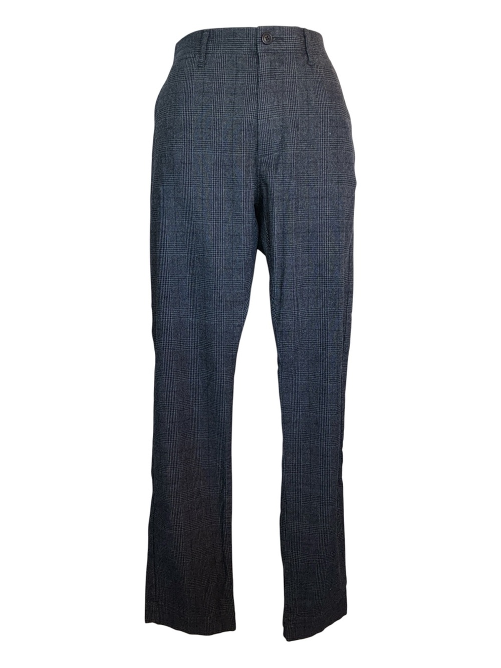 J Crew Dress Pants, women's 10, blue gray Glen Plaid, skinny, zip, pockets, euc